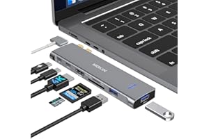 MOKIN USB C Adapter for MacBook Pro 2023 2022 2021, MacBook Pro USB Adapter, 7 in 2 MacBook Pro Accessories for MacBook Pro/Air M1M2M3, Mac Dongle with 4K HDMI, 2 USB 3.0, TF/SD, USB-C 100W and Thunderbolt3