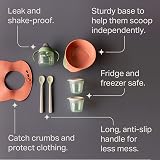 Tommee Tippee First Tastes Weaning Starter Kit 4m+ Bowls Spoons Roll n Go Bib view 4