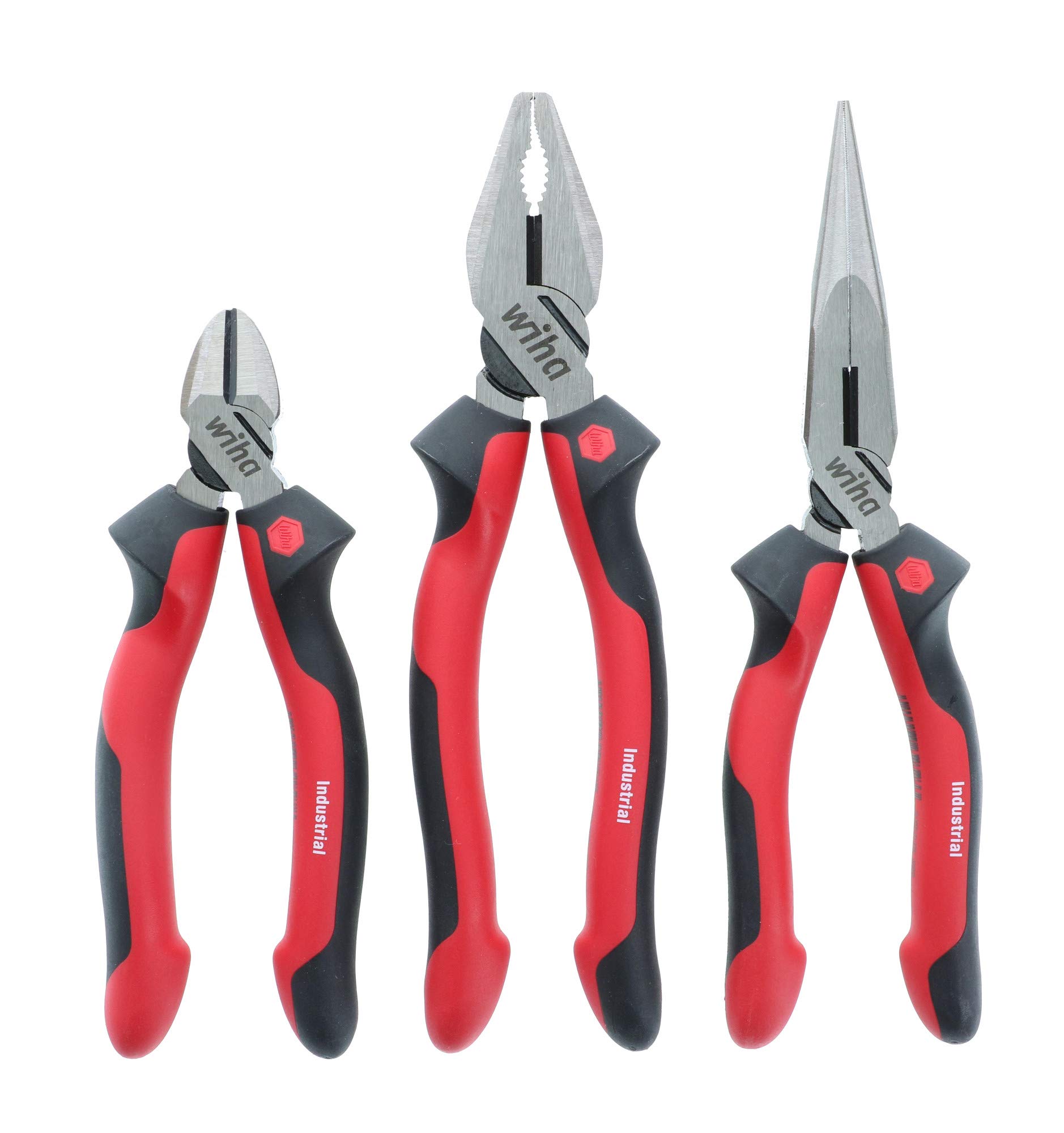 Wiha30964 3 Piece Industrial SoftGrip Pliers Set