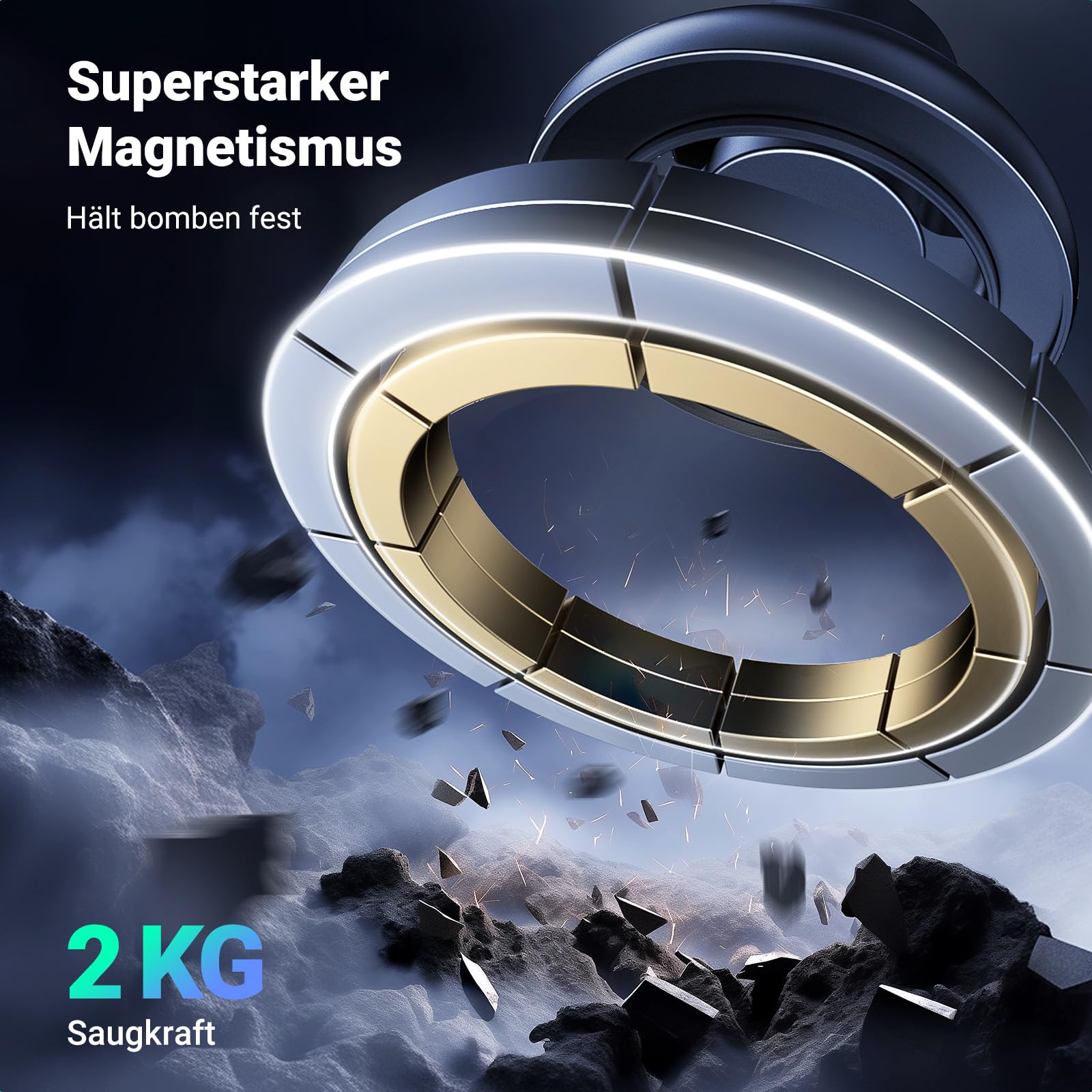 UGREEN MagSafe Autohalterung [Anti-Fall, Magnetverschluss] Handyhalterung Auto Magnet Kfz Handyhalterung für lüftung kompatibel mit iPhone 17 16 15 14 13 12 Pro Max Plus Mini, MagSafe Hülle 2