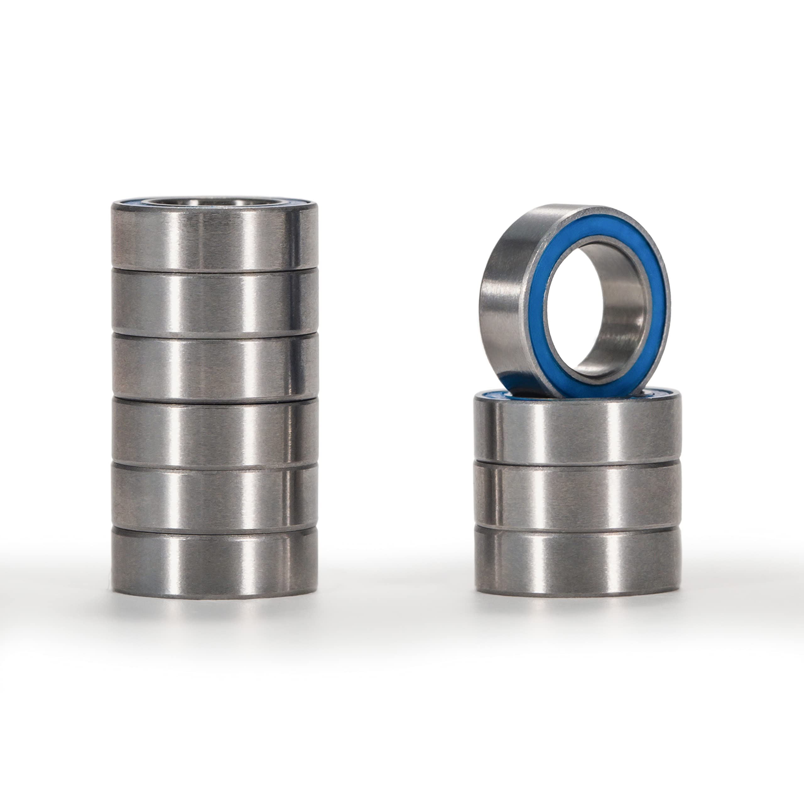 XIKE 10 Pcs MR95-2RS Mini Ball Bearings 5x9x3mm, Bearing Steel and Double Rubber Seals, Pre-lubrication, MR95RS Deep Groove Ball Bearing with Shields.