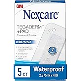 Nexcare™ Tegaderm™ + Pad Transparent Dressing H3584-CA, Waterproof, 2 3/8 in x 4 in (6 cm x 10 cm), 5/Pack