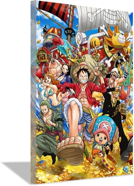 Amazon アニメワンピースルフィポスター麦わらの一味海賊団壁画用キャンバス絵画マンガボーイギフトリビングルームデコレーション60x90cm 24x36inch 内枠 ウォールステッカー オンライン通販