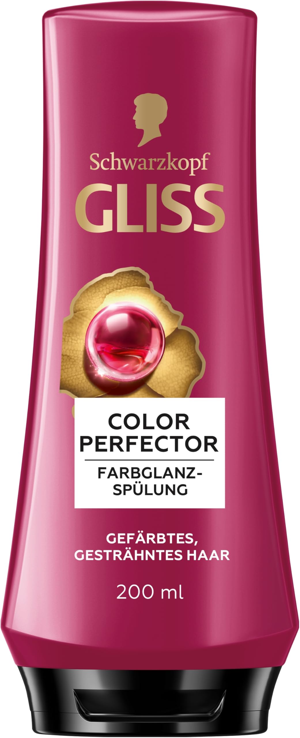 Gliss Spülung Color Perfector (200 ml), Conditioner mit Hyaluron-Komplex & Cranberry-Extrakt für gesträhntes & gefärbtes Haar bietet Farbschutz und strahlenden Farbglanz