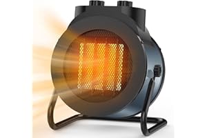 Elevoke Space Heaters for Indoor Use, 1500W PTC Electric Heater with 90°Adjustable Angle, Fast Safety Heat, Small Portable Heater for Office Home (Blue)