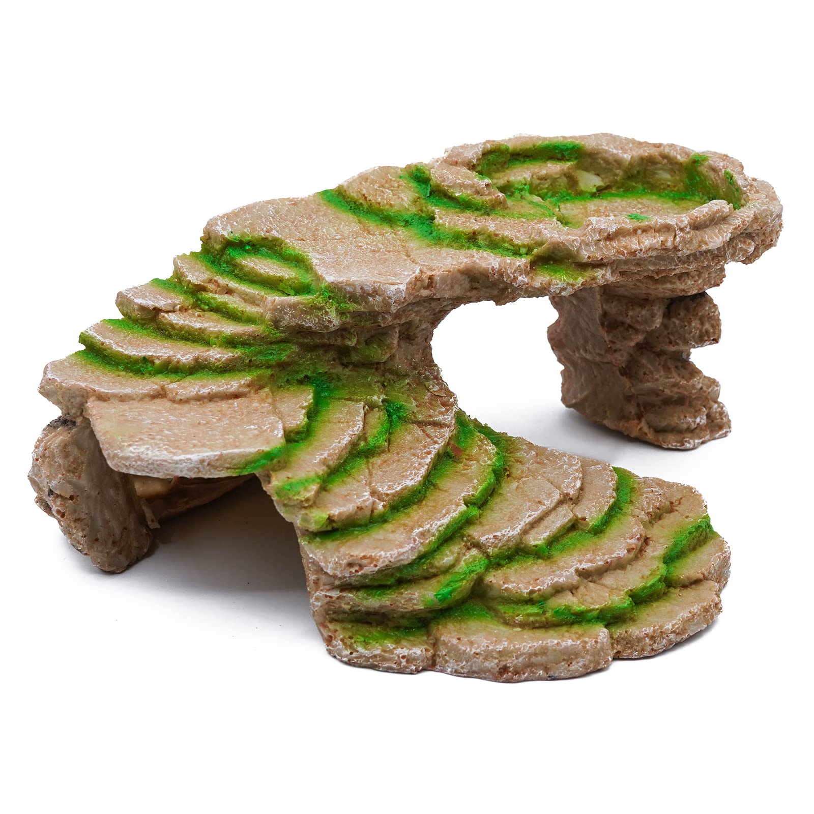 Svauoumu Turtle Basking Platform Tortoise Cave Hole Reptile Hide Resin Suntan Rock Bearded Dragon Accessories Reptile Decoration