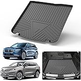 Elsetyler Custom Fit for Cargo Liner 2016-2018 Lincoln MKX/2019-2023 Lincoln Nautilus - Black TPE All Weather Heavy Duty Waterproof Rear Cargo Tray Trunk Floor Mat Protector