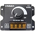 ZOOKOTO 12V/24V DC 30A LED PWM Dimmer Controller Dimming Controller for Single Color LED Strip Lights Single Channel 5050 3538 5630 Single Color Light Ribbon