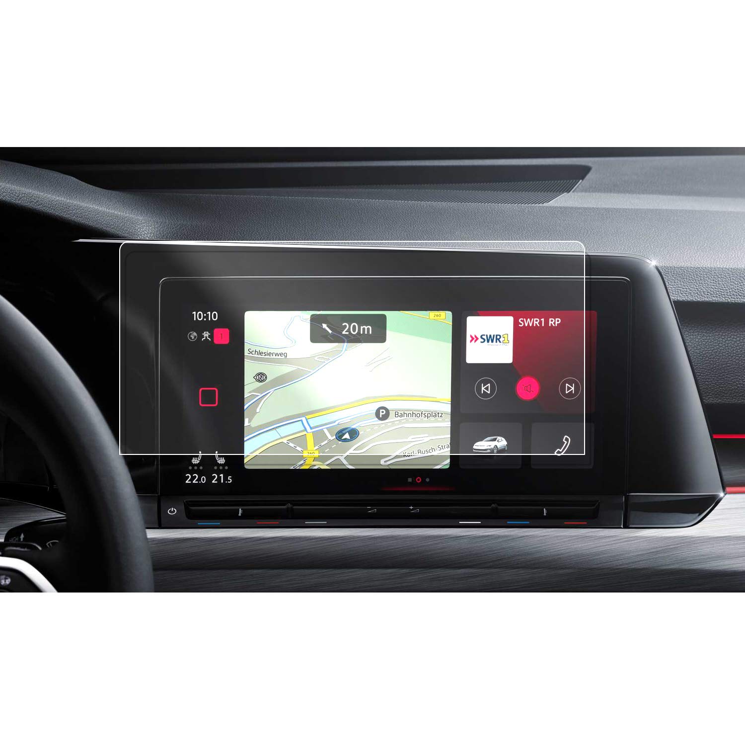 SHAOHAO PET centre touch screen*2, screen protector for Golf MK8, anti-scratch touch screen, for navigation