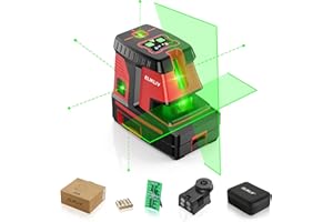 Laser Level, Elikliv 5-Point Self-Leveling Laser Level Line Tool with Pulse Mode-200ft Green Laser Range for Indoor/Outdoor use, Easy to Operate-Ideal for Construction/DIY Projects