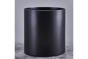 FaithLand Plant Pot 12 inch - Perfectly Fits Mid-Century Modern Plant Stand - Drainage Plug and Drainage Mesh Screen - Matte Black