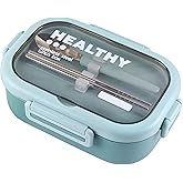 Ausenzup Stainless Steel Lunch Box, 2 Compartment Bento Box for Adults, Easy to Clean, Leak-Proof Design, Food Storage Container with Tableware for Family, Work, Picnics and Travel(850ml, Green)