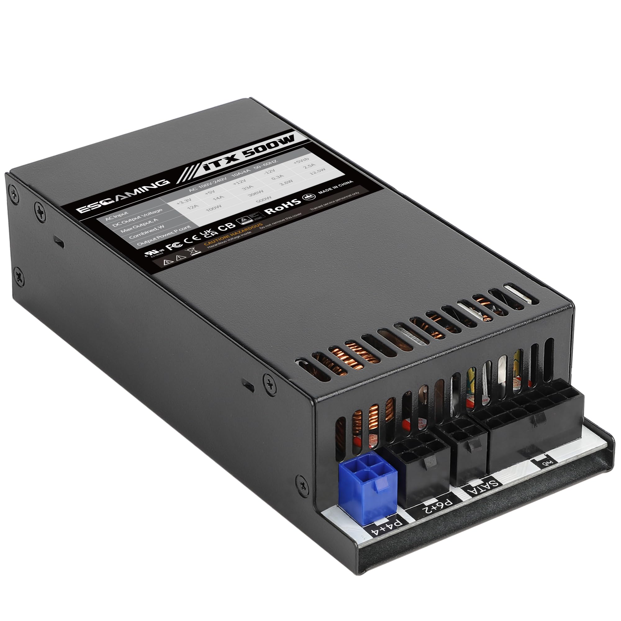 Photo 1 of 500W 1U/Flex ATX/Mini ITX Power Supply, 80+ Bronze Certified Fully Modular Active PFC Full Range 90-264V PSU, Suitable for Mini Server NAS HTPC Rackmount PSU