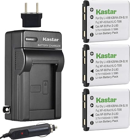 Amazon Com Kastar 3x Battery Charger For Casio Np 80 Exilim Ex G1 Ex H5 Ex H50 Ex H60 Ex Je10 Ex N1 Ex N5 Ex N10 Ex N Ex N50 Ex S5 Ex S6 Ex S7 Ex S8 Ex S9 Ex Z1 Z2 Ex Z16 Z26 Ex Z28 Ex Z33 Ex Z35