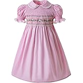 Pettigirl Girls Smocked Dress Puff Sleeve Hand Made Dresses