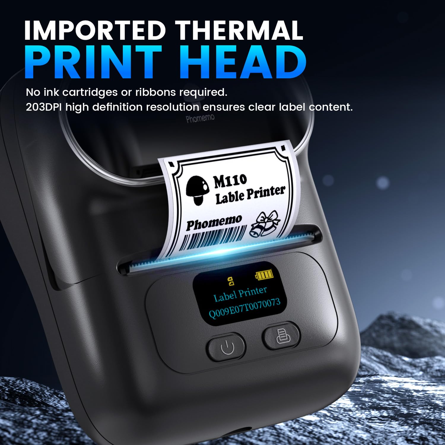 Phomemo M110 Etikettendrucker Thermo Etikettendrucker Mini Bluetooth Handheld-Drucker mit für Kleidung, Supermarkt, Einzelhandel usw, kompatibel für Android und iOS, Schwarz Phomemo M110 Etikettendrucker Thermo Etikettendrucker Mini Bluetooth Handheld-Drucker mit für Kleidung, Supermarkt, Einzelhandel usw, kompatibel für Android und iOS, Schwarz