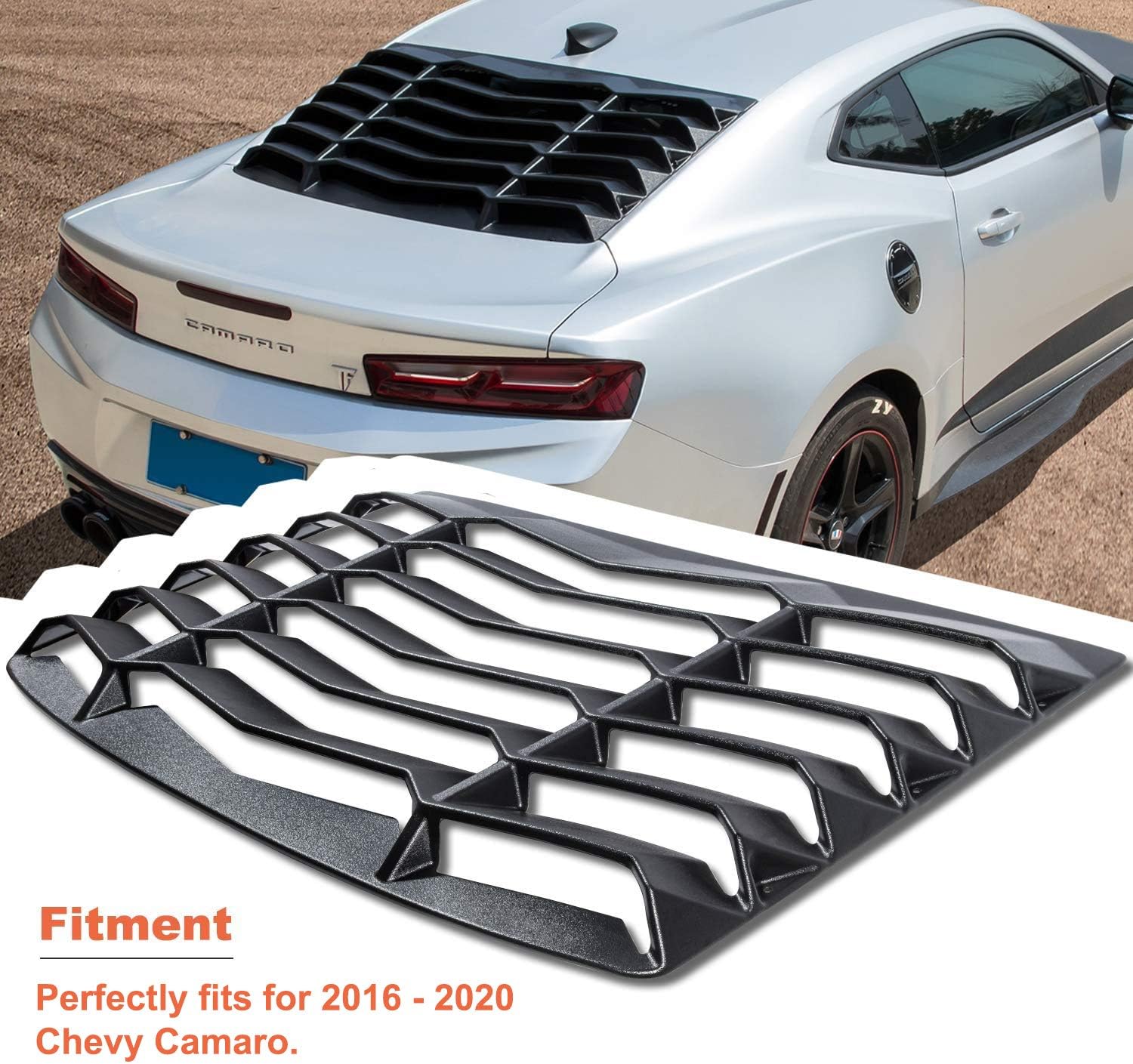 Exterior Accessories Matte Black Rear and Side Window Louvers Sun Shade