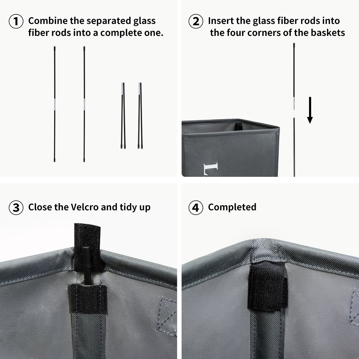 Chrislley Collapsible Laundry Basket with Handles Large Rectangular Laundry Bin 600D Oxford Fabric Waterproof Laundry Hamper 59 * 32 * 39 cm (Gray)