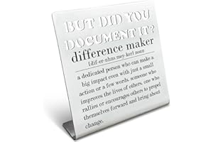 Akeke Difference Maker Gift Thank You Gift for Women Teacher Mentor Coach Boss Manager Coworker Women Boss Lady - Decorative Home Office Sign - Silver - 4" x 4" x 1.2" - Stainless Steel