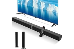 MZEIBO Sound Bar, 80W Detachable TV Sound Bar, Bluetooth 5.3 & ARC/Optical/AUX - 2-in-1 Home Theater Audio System