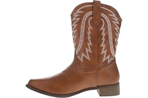 Searchers SC200917BRL Brown Cowboy Boots Mens Square Toe Embroidered Western Boot Size Large, 10/11
