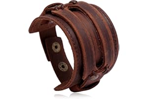 Pitmmord Punk Rock Adjustable Small Wristband Faux Leather Arm Band Cuff Bracelet