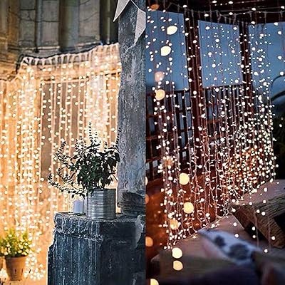 Buy Large Size Outdoor Christmas Lights 20 Ft To 10 Ft Outdoor Window Curtain Lights For Wedding Decorations 600 Led Waterproof String Lights For Christmas Christmas Patio Party Decorations Warm White Online