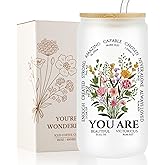 Christian Birthday Gifts for Women, Religious Spiritual Gifts for Women, Catholic Inspirational Baptism Encouraging Thank You Gift for Sisters in Christ Mom Ladies Friends Sister, 16oz Glass Tumbler