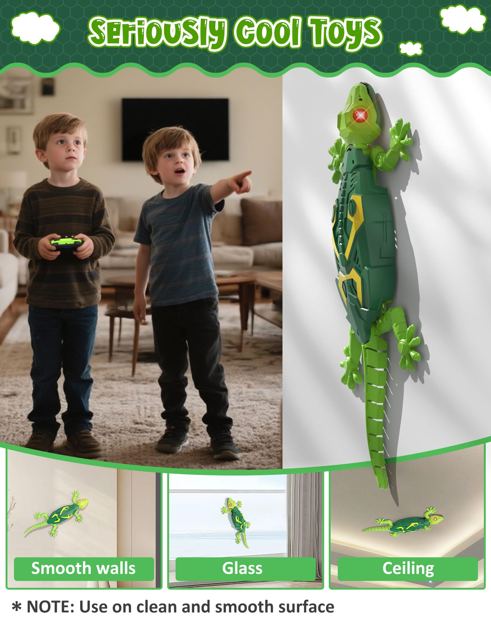 ATHLERIA Wall Climbing Lizard,Wall Crawler Robot Gecko Remote Control,Floor Ceiling Crawling Electric Lizard Rc Car Toy,Cool Kids Toys,Birthday for 3 4 5 6 7 8 9 10+ Year Old Boys Girls Teens
