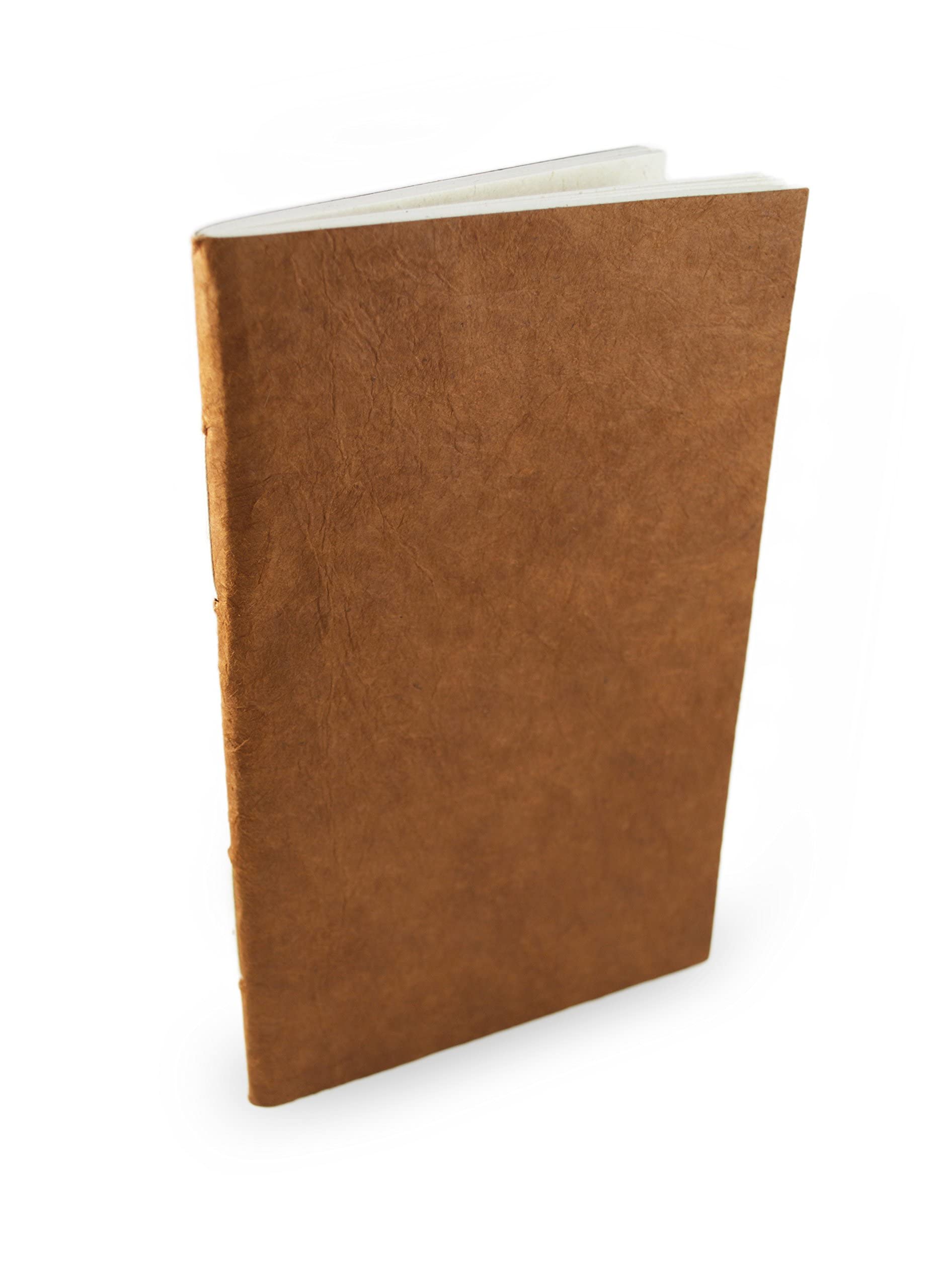 Nepali Companion Notebook with Handmade Paper and Vegetable-Dyed Cover, Vintage 5.5x8.5 inch Composition Notebook for Office, School, and Home, Handcrafted in Nepal (Medium, Terra Cotta)
