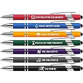 Vebermo 7 Pack Motivational Pen Set - Inspirational Quotes Retractable Ballpoint Pens for Office School Supplies, Encouragement Gifts for Women Men, Multicolor