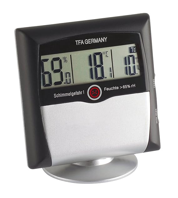 TFA Dostmann Comfort Control digitales Thermo-Hygrometer, 30.5011, mit Schimmelalarm, Raumklimakontrolle, Überwachung der Luf