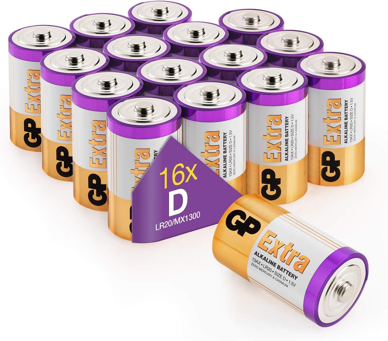 Size/Type D Batteries Pack of 16 LR20 batteries 1.5V by Amazon.co.uk