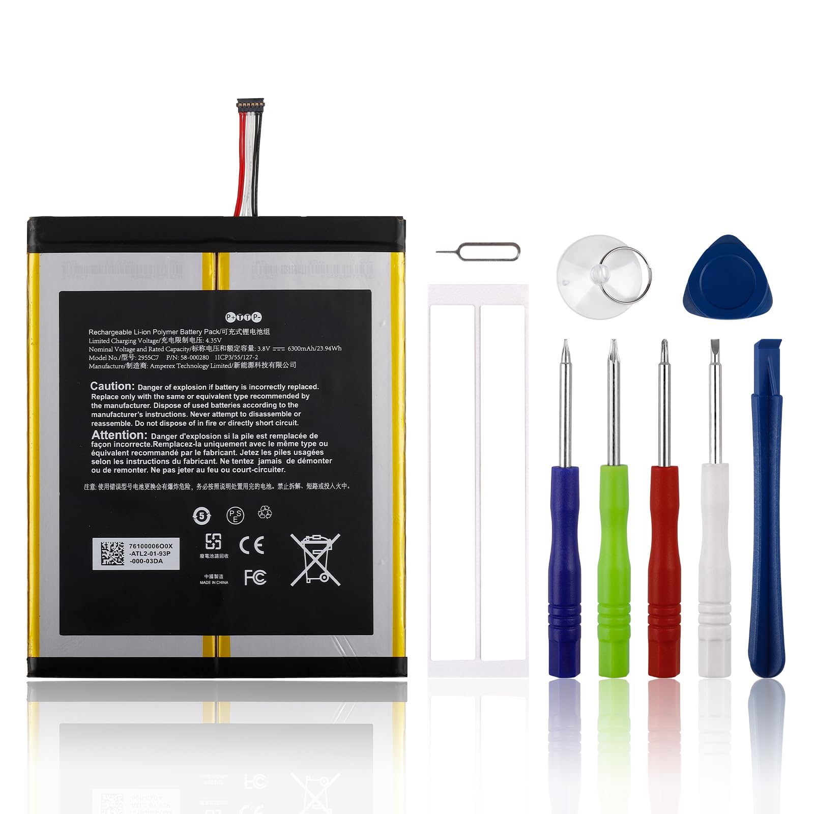 Photo 1 of SwarKing Rechargeable 0-Cycle Replacement Battery Compatible with Fire HD 10.1 9th Generation M2V3R5 for Fire HD 10.1 7th Generation SL056ZE A0465 58-000280