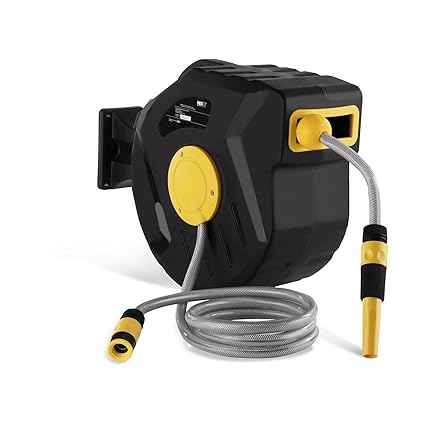 MSW Schlauchtrommel Schlauchbox Schlauchaufroller PRO-W 20 (20 m, Aufroll-Automatik, Betriebsdruck: 8/24 bar, geschlossenes K