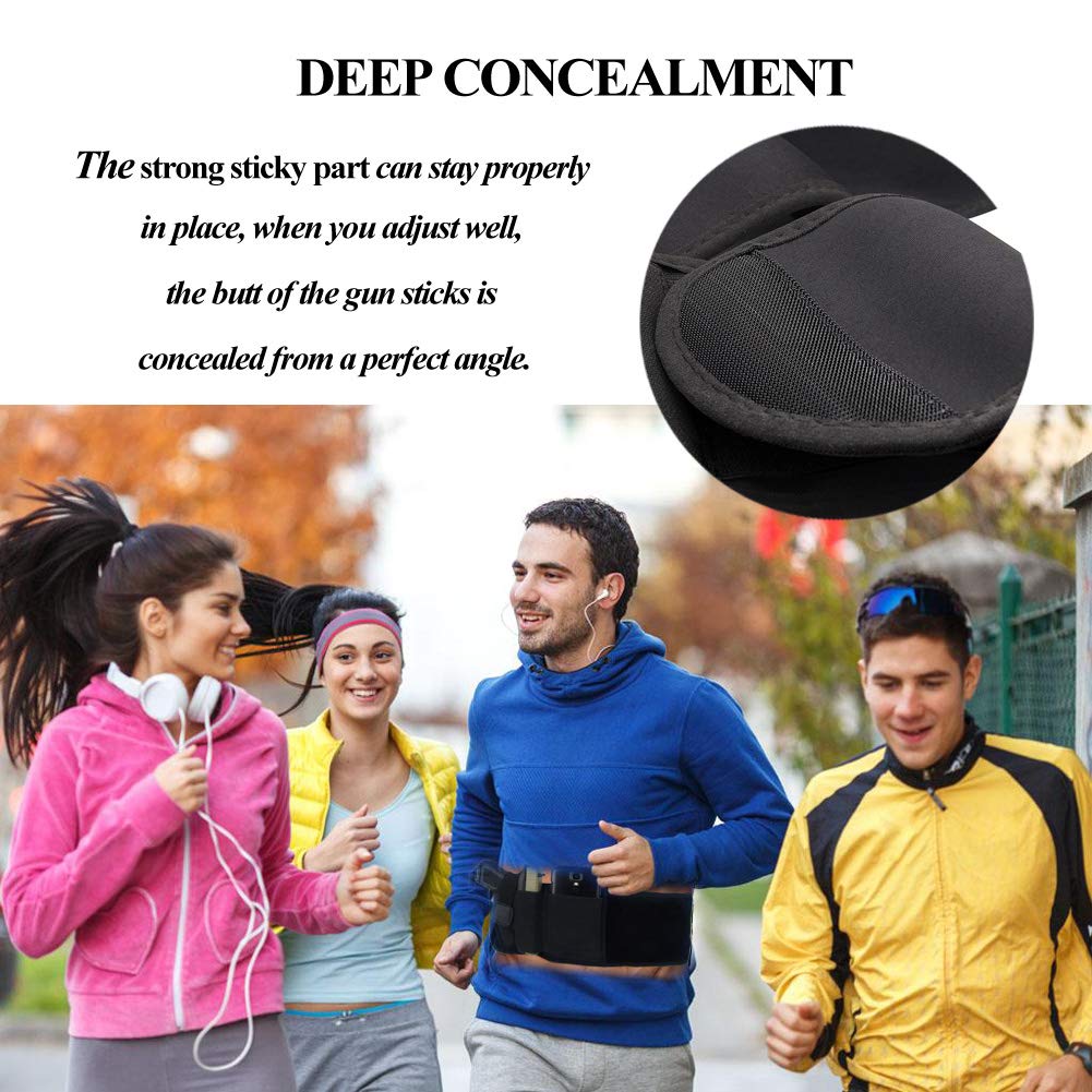 Belly Band Holster Tactical Waistband for Men Women Concealed Carry Pistols with Adjustable Comfortable Elastic Belt, Extra Pouch Invisible, Girdle Fit Hand Guns Stealthcarry