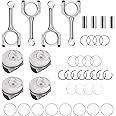 2.4L Engine Piston Kit With Connecting Rod Set, Compatible with 2011-2019 Kia Optim Sorento Sportage Santa Fe Sonata Tucson, Replace# 23040-2G200 23040-25200