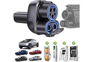 JEEKVISEN 4-in-1 CCS & J1772 to Tesla Adapter, for Tesla Model 3/Y/S/X/Cybertruck at CCS1 DC Fast Chargers & J1772 Level 1/2 Stations, Compatible with All Tesla Models