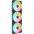 CORSAIR iCUE Link LX120 RGB 120mm PWM Fans Triple Pack – Dual Light Loops – Includes iCUE Link System Hub – CORSAIR AirGuide Technology – Black