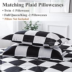 Andency Black White Plaid Comforter