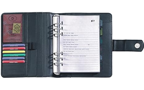 Terminplaner Zeitplaner Terminer Timer Organizer Ringbuchkalender Terminplansystem Zeitplansystem Echt Leder Schwarz Din A 5