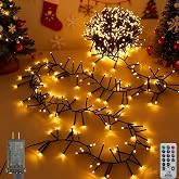 Christmas Lights Plug-in 52FT 800LEDs Cluster String Lights Indoor Outdoor | Firecrackers String Lights with Remote,8 Modes Timer Waterproof Twinkle Lights for Christmas Tree Garland Party Decoration