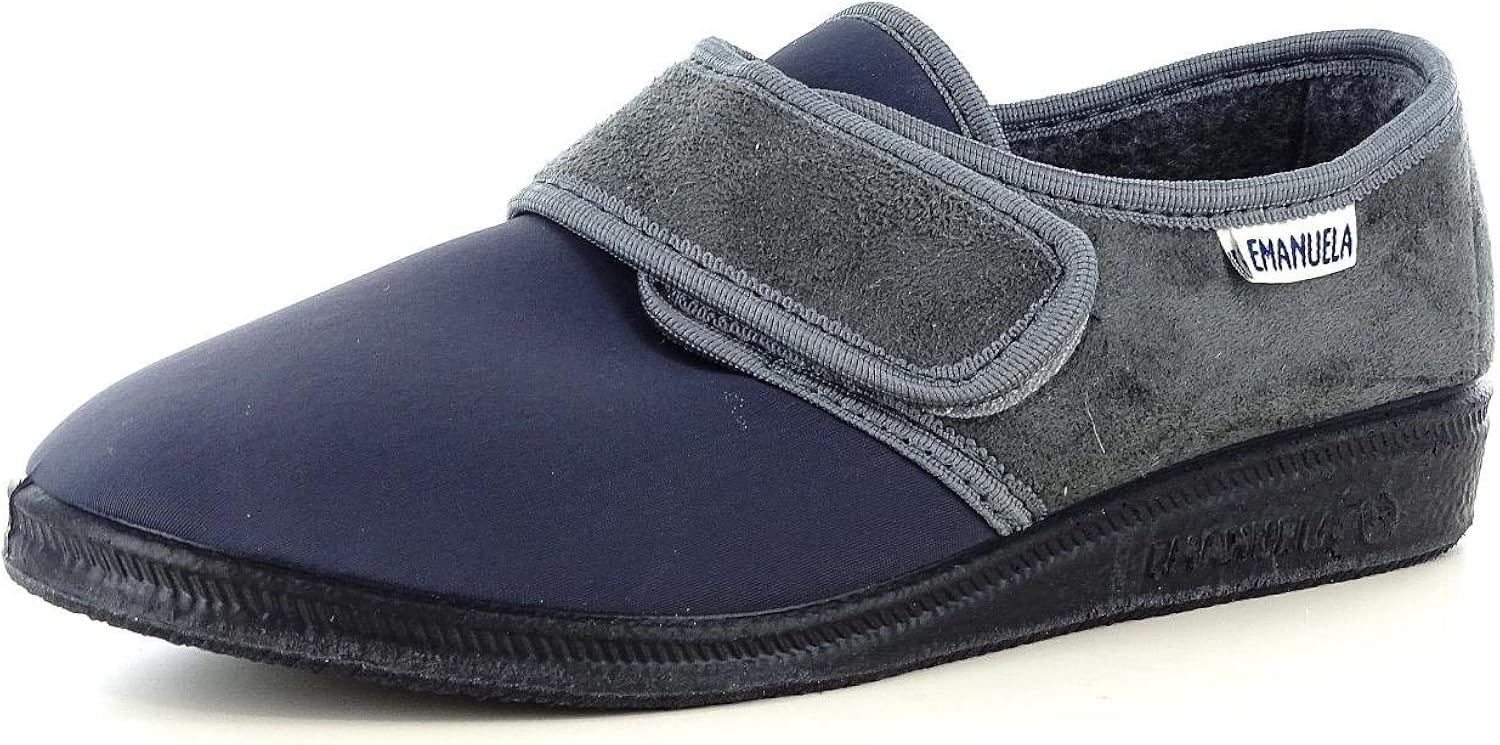 EMANUELA 847 GRANITO BLU PANTOFOLE LANA DONNA MADE IN ITALY