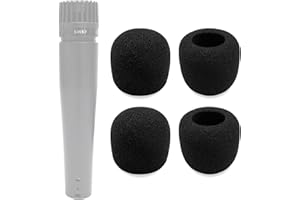 Voarmaks 4-Pack Foam Windscreen Mic Cover Compatible with Shure SM57, Beta 57A, 545SD, 545 SD Series Mic,Pyle PylePro Dynamic