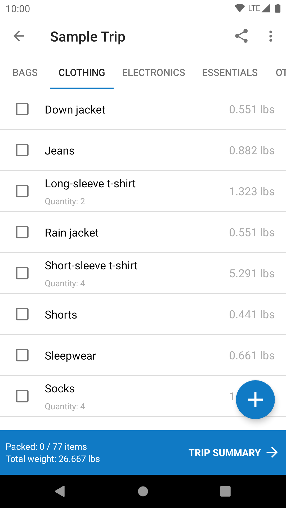 OneBag Pro: Packing List Organizer