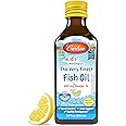 Carlson - Kid's The Very Finest Fish Oil Liquid, 800 mg Omega-3s, Norwegian, Wild-Caught Fish Oil, Omega 3 Liquid for Kids, Sustainably Sourced, Lemon, 200 ml