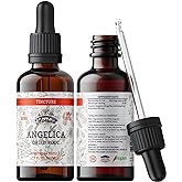 Angelica Tincture, Organic Angelica Extract (Angelica archangelica) Dried Root Herbal Supplement, Non-GMO in Cold-Pressed Organic Vegetable Glycerin, 700 mg, 2 oz (60 ml)