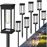 TEZKOLES 8 Pack Solar Pathway Lights Outdoor, IP65 Waterproof Solar Lights Outdoor ,Auto On/Off Walkway Landscape Lighting, Warm White LED for Garden, Yard, Driveway, Patio Landscape Decor