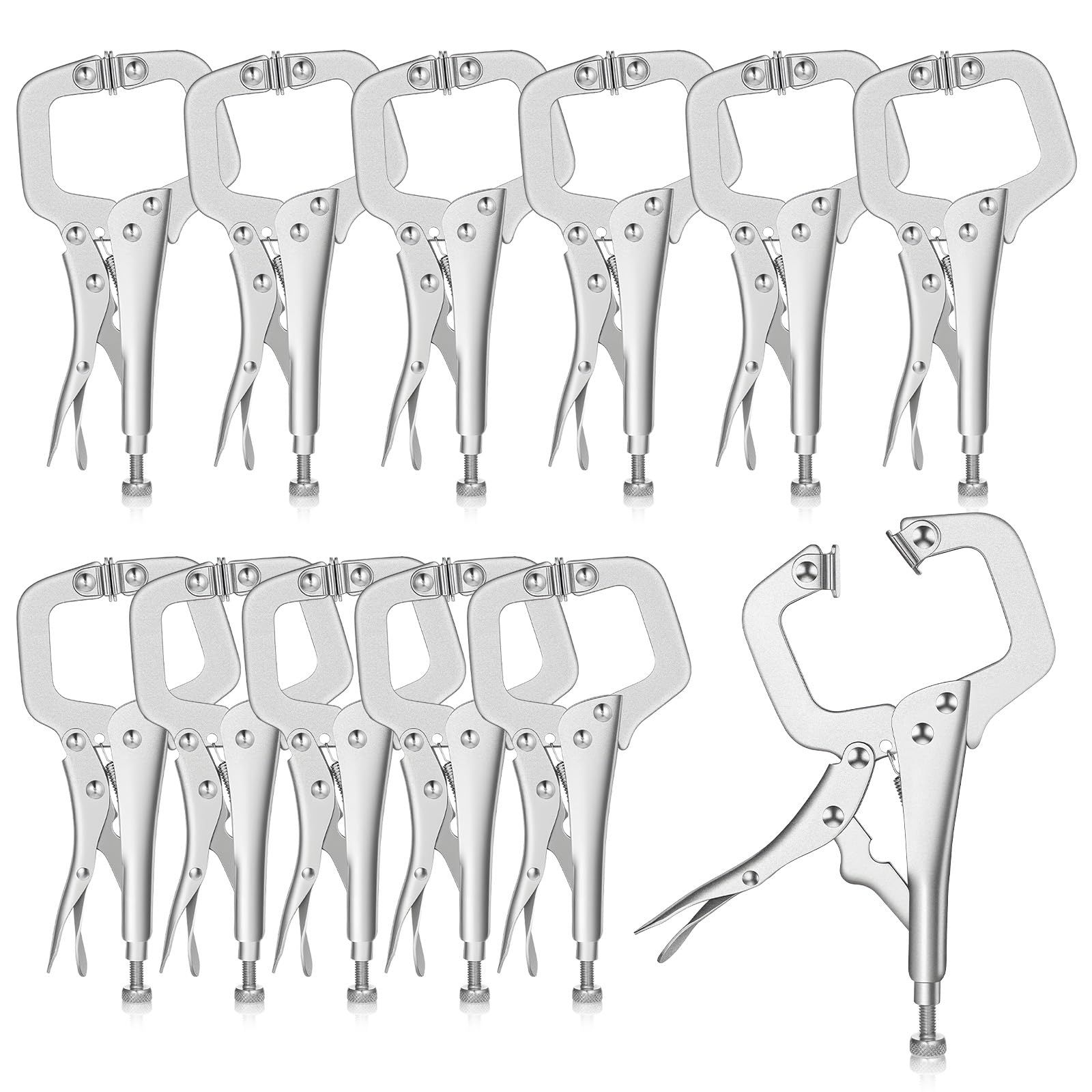 Photo 1 of 10 Pcs 6 Inch Locking C Clamp Heavy Duty Welding Clamps Pliers Vise Grip Clamps with Swivel Pad with Regular Tip and Swivel Pad for Craftsmen Home Workshop