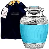 Trupoint Memorials Cremation Urns for Human Ashes, Handcrafted Baby Urn for Moms Who Lost Their Child – Medium, Light Blue